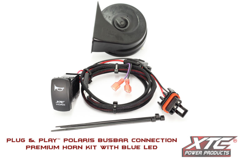 Polaris Plug and Play New Busbar Horn Kit, Laser Engraved Rocker Switch W/Blue LED