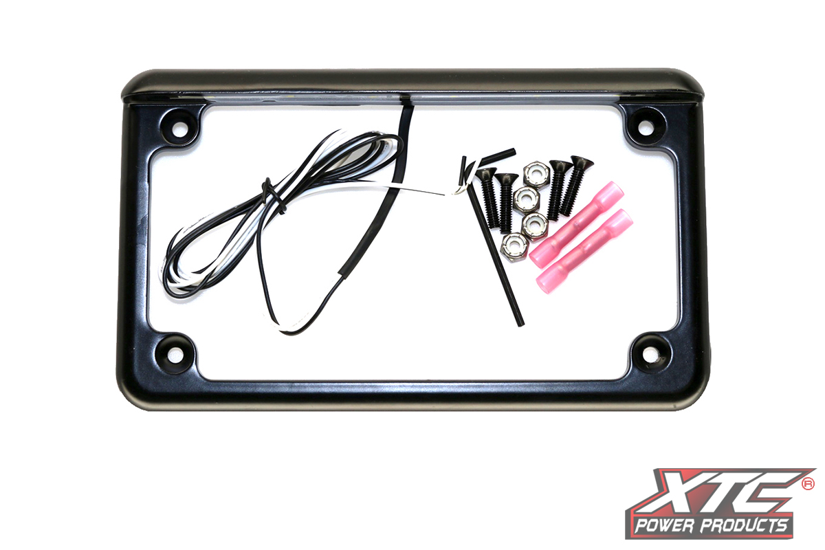 Details about   Dual LED Flat Motorcycle License Plate Frame w/ Brake OR Turns Black Finish
