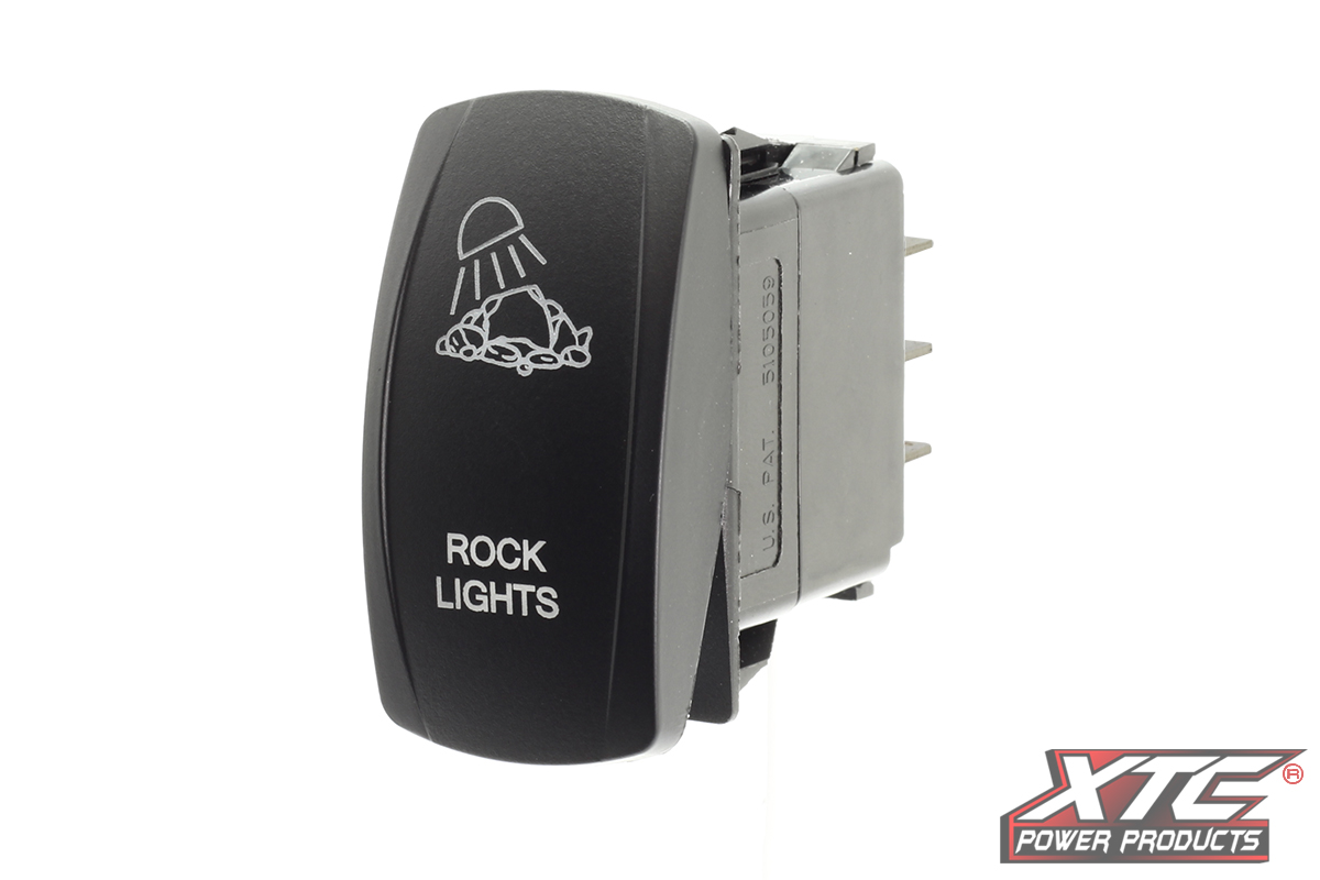 Black Rocker with Red Lens XTC Power Products UTV SxS ON-OFF Switch Incandescent Light 