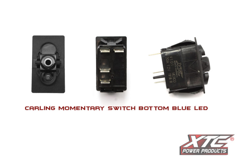 Carling Contura V SPST Momentary Switch with Blue Bottom LED