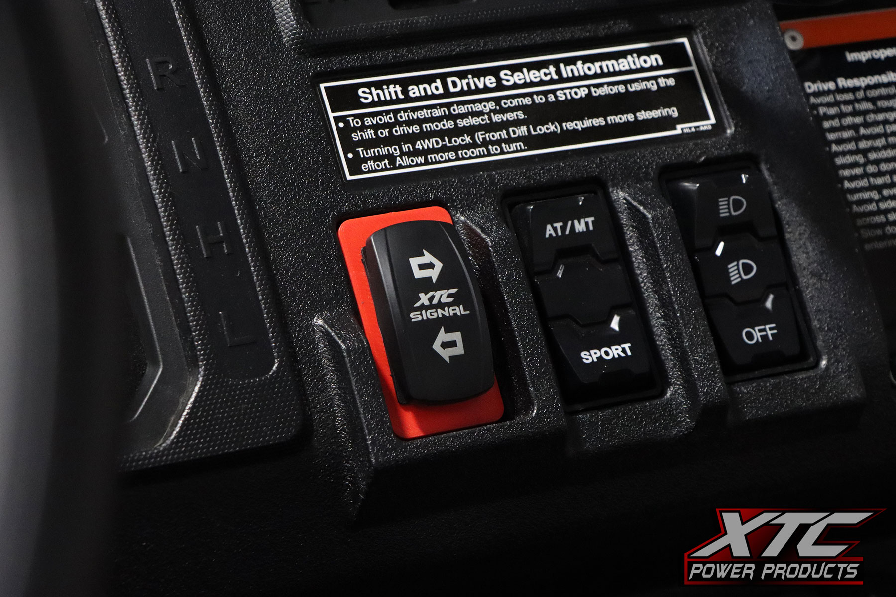 XTC Red Honda Oversized Switch Adapter on Honda Pioneer
