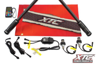 X-LITE 4-ft RGB+W Whip Lights with Red XTC Safety Flags