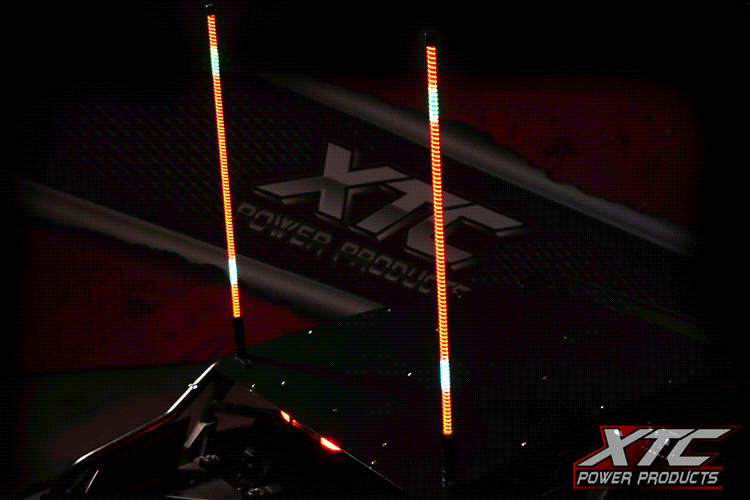 X-LITE 4-ft RGB+W Whip Lights with Red XTC Safety Flags - Image 3