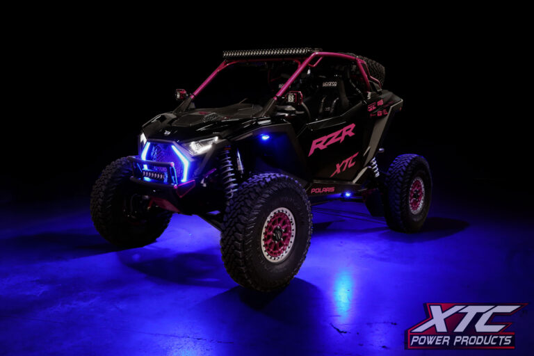 X-Lites RGB+W Rock Light Kit on Polaris Pro with Blue Lighting