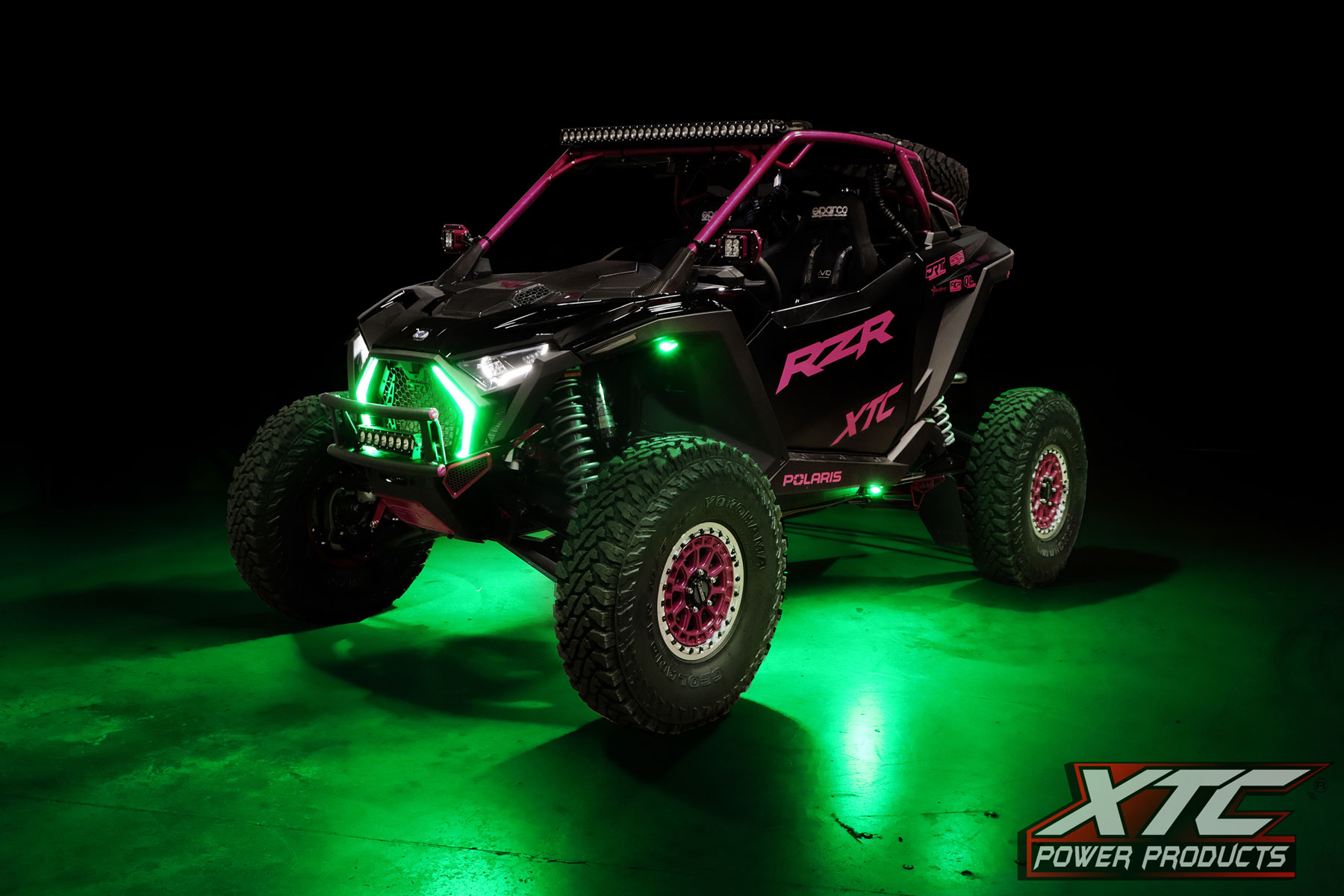 thumbnail image 2 of 8-Pod Green LED Rock Lights For UTV/ATV – Can-Am, Polaris RZR, Jeep, Truck, 9W, 6000K, 5-Year Warranty 2 of 4