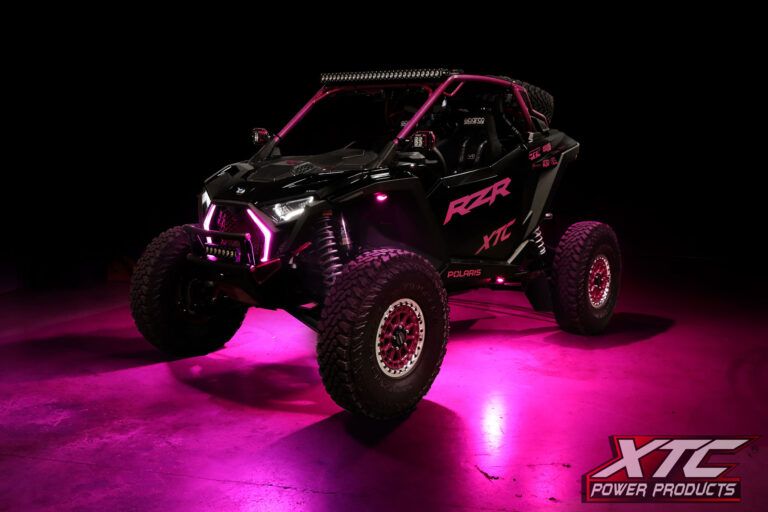X-Lites RGB+W Rock Light Kit on Polaris Pro with Red Lighting