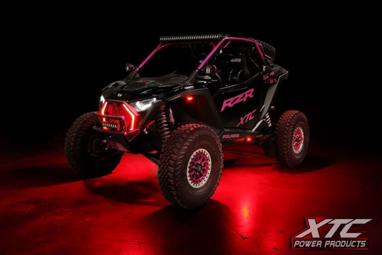 X-Lites RGB+W Rock Light Kit on Polaris Pro with Red Lighting